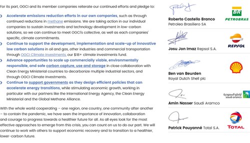 Open letter from the CEOs of the Oil and Gas Climate Initiative
