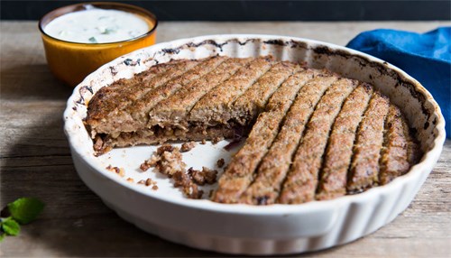 Kibbeh bi Sanieh - Baked Kibbeh Loaf