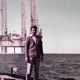 Hafeez Qureshi Going to Offshore Rig - 1976